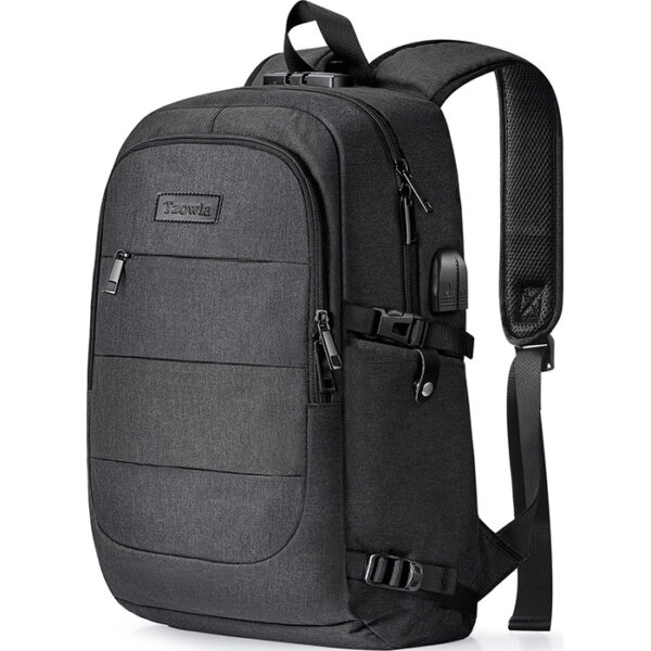 Tzowla 15.6" Travel Water Resistant Anti-Theft Laptop Backpack (Black)
